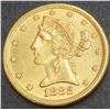 Image 1 : USA 1882s $5 Gold Eagle Nice Uncirculated Coin