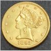 Image 1 : USA 1893 $5 Gold Eagle Beautiful Choice Uncirculated Coin