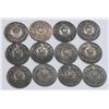 Image 1 : NEWFOUNDLAND - Lot of 12 Victoria Large Cents See description.
