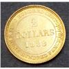 Image 1 : NEWFOUNDLAND - 1888H $2.00 Gold NTD3 EF