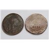 Image 1 : Canada - Two Large Cents, 1910 and 1917, Brockages or "Created" brockages.