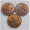Image 2 : Canada - Lot of Three UNC Large Cents Red and Brown 1911; 1912, 1917