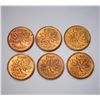 Image 1 : Canada 1 Cent 6 Pcs 1937 - 1942 MS63 and Better - See Description