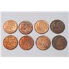 Image 1 : Canada 1 cent 8 Pcs 1945 - 1950 Mostly Ch. UNC, two are EF - See Description