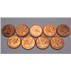 Image 3 : Canada 1 Cent 9 Pcs. All grade between MS-64R & MS-65R. Should be viewed.