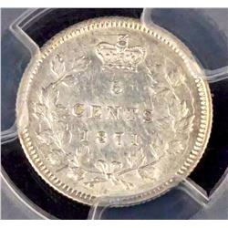 Canada - 1871 5c Certified PCGS AU-55
