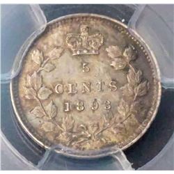 Canada - 5c 1893 Certified PCGS AU58