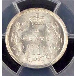 Canada - 1894 5c Certified PCGS MS-64