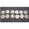 Image 1 : Canada - Lot of 12 5c Silver Coins - All Different, nice quality, VF - AU