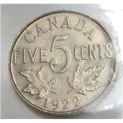 Canada - 5c 1923 Certified ICCS MS - 64 A Blazing Gem, Conservatively Graded