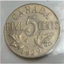 Canada - 5c 1929 Certified ICCS MS - 62