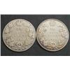 Image 1 : Canada - The Two Key Date Edw. 50c, 1904 and 1905 Nice Coins, Full Dates