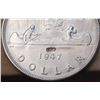 Image 3 : CanadaSilver Dollar 1947 BL with J.O.P. Counterstamp above Date RARE