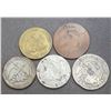 Image 2 : Five Counterfeit early USA 50c. - Bust and Seated Liberty - Interesting study Mix