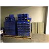 Image 1 : METAL PARTS SHELVING HANGING SYSTEM INCLUDING WALL RACK & 2 PALLETS OF ASSORTED PARTS BINS