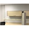 Image 2 : MAPLE L-SHAPED OFFICE DESK WITH OVERHEAD COMPARTMENT, 3 DRAWER PEDESTAL, 2 DRAWER LATERAL FILE &