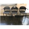 Image 1 : 3 BLACK PLASTIC & METAL MODERN BAR CHAIRS