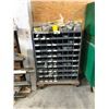 Image 1 : GREY METAL HARDWARE BIN & CONTENTS ON MOBILE CART