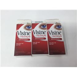 Lot of Visine Red Eye Original (3 x 15ml)