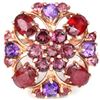 Image 2 : Natural RED RUBY AMETHYST RHODOLITE GARNET Ring