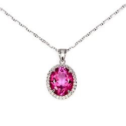 Natural AAA Pink Topaz 12x10 MM  Necklace