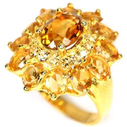 NATURAL AAA ORANGISH YELLOW CITRINE Ring