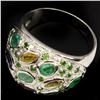 Image 3 : Natural Emerald Chrome Diopside Sapphire Ring