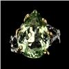 Image 1 : Natural 19x12mm Green Amethyst Ring