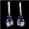 Image 1 : Natural Purple Amethyst Pear 14x10mm Earrings