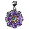Image 1 : NATURAL AMETHYST CITRINE TOPAZ FLOWER PENDANT