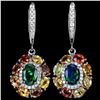 Image 1 : Natural OPAL MULTI COLOR SAPPHIRE Earrings