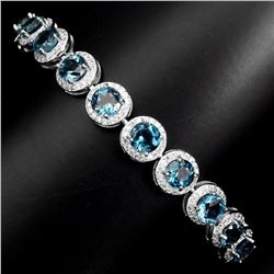 Natural Stunning London Blue Topaz Bracelet