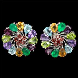 Natural Multi- Gemstones Earrings