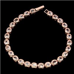 Natural Rare Oval 6x4mm Pink Morganite Bracelet