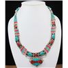 Image 1 : Tibet Hand Made Natural Turquoise & Coral Necklace