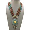 Image 1 : Tibet Hand Made Turquoise & Coral Necklace