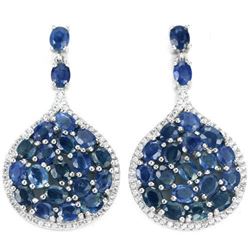 Natural Oval BLUE SAPPHIRE 50 Ct Earrings