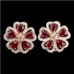 Natural Pear Cut 6x4mm Top Blood Red Ruby Earrings