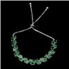 Image 2 : Natural Oval 5x3mm Top Rich Green Emerald Bracelet