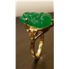Image 3 : Hand Carved 12 Ct Jade Buddha Ring Mounted In 14 kt.