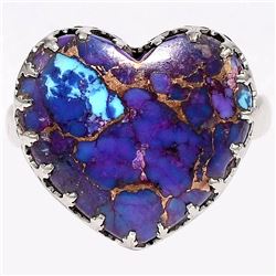 GORGEOUS 11 CT ARIZONA PURPLE TURQUOISE RING