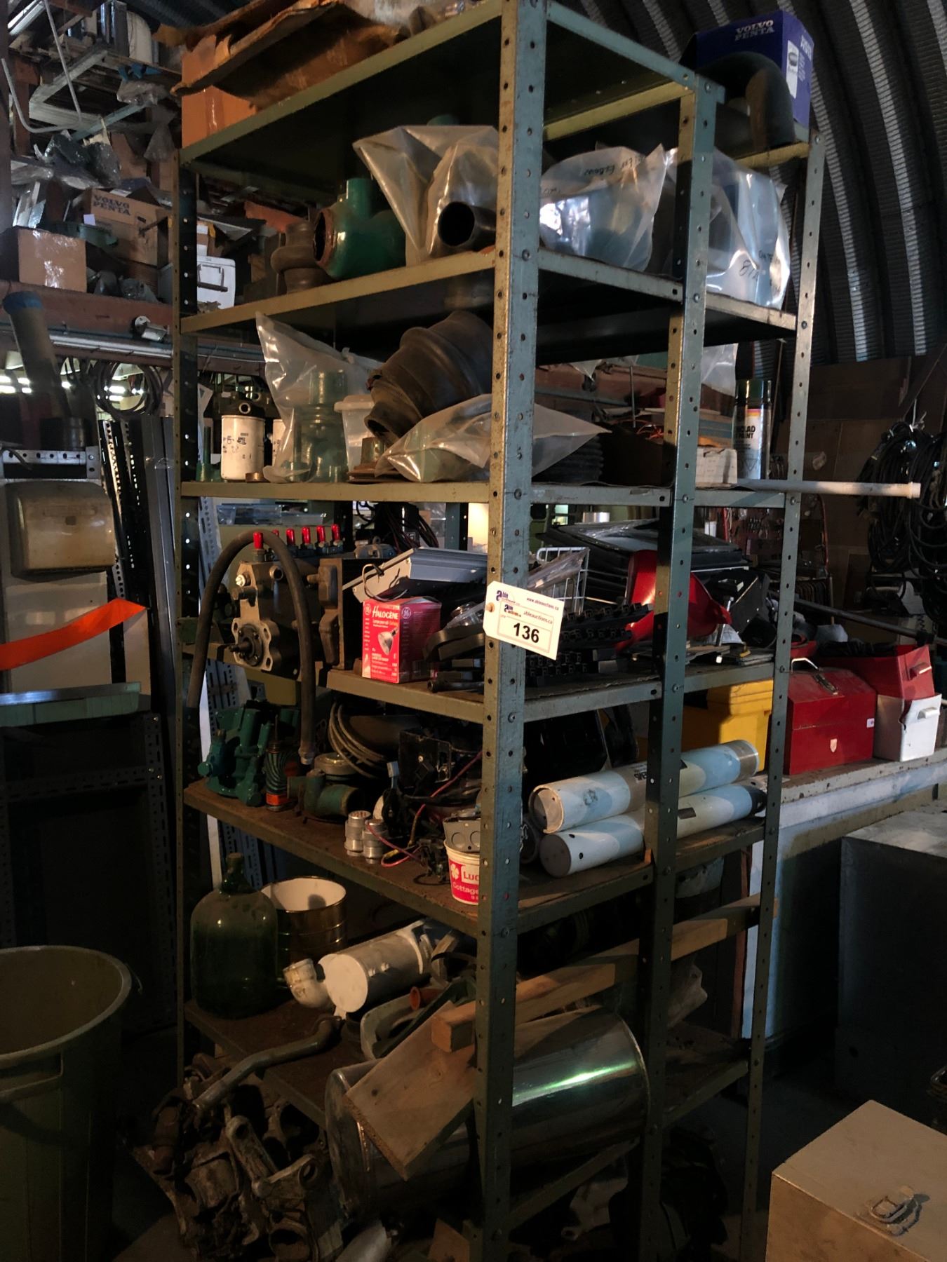 CONTENTS OF RACKING INCLUDING MARINE ENGINE PARTS AND MORE