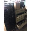 Image 1 : CONTENTS OF MIDDLE STORAGE RACK AND STACK OF BLACK CRATES INCLUDING PARTS, HARDWARE AND MORE