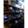 Image 2 : CONTENTS OF END BAYS OF SHELVING INCLUDING HARDWARE, MOTOR PARTS, PARTS, PARTS STORAGE AND MORE