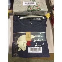 Ellen Degeneres Youth Knit Tee and Fleece Pajama Set Blue - Youth Small Size 4-6