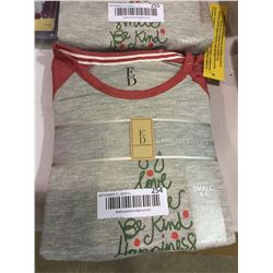 Ellen Degeneres Youth Knit Tee and Fleece Pajama Set Grey - Youth Small Size 4-6