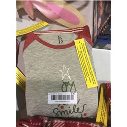 Ellen Degeneres Youth Knit Tee and Fleece Pajama Set Grey - Youth Medium Size 6-8