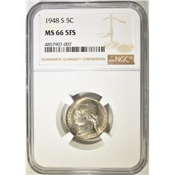 1948-S JEFFERSON NICKEL NGC MS-66 FS