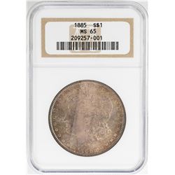 1885 $1 Morgan Silver Dollar Coin NGC MS65