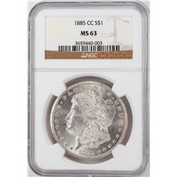 1885-CC $1 Morgan Silver Dollar Coin NGC MS63